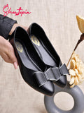 Shoetopia Oversized Bow Detailed Black Belly For Girls-Eu37,Bronze,4,B0D5HGVGDS