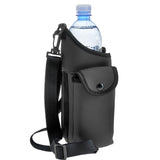 Smooth Trip AquaPockets Water Bottle Holder - Insulating Neoprene Water Bottle Sling Bag with Phone Pouch and Adjustable Strap f