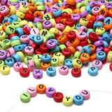LAIDANLA 1500PCS Acrylic Letter Beads Alphabet Black Letters Colorful Round Bead 7 4mm for Jewelry Bracelets Necklaces Key Chai