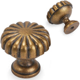 POVEFONK 10 Pack Antique Brass Kitchen Cabinet Knobs Vintage Drawer Knobs Aged Bronze Kitchen Cabinet Hardware Zinc Alloy Handle