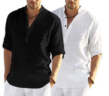 Bellstone Men'S Cotton Blend Solid Regular Dress Shirt (Kurta800_Combo_Black_White_M