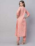 Anni Designer Women'S Cotton Blend Straight Printed Kurta With Pant (Ubika Red_S_Red_Small),Red,S,Cotton Blend,Regular,Kurta