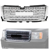 KUAFU Front Bumper Grille Compatible with 2011-2014 GMC Sierra 2500 HD 3500 HD Replacement for 20966057 Bumper Guard Grill W/O E