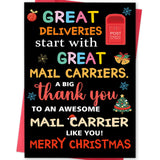 MQMRYeto Funny Christmas Card for My Mail Carrier,Christmas Thank You Card,Mail Carrier Holiday Xmas Cards Gift
