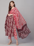 Gosriki Women'S Cotton Blend Printed Straight Kurta With Pant & Dupatta (Nalika Magenta-Gs_Xl_Magenta_X-Large),Magenta,,B0CD7TH65H