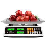 Price Computing Scale 88lb/40kg Commercial Food Scale for Produce Meat with Stainless Steel Large Platform, LCD Display, and Gre