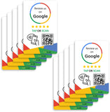 Google Review Tap Cards (10-Pack) by TapFive - Tap for Instant Reviews - All Phones Compatible - Reusable Smart Tap NFC & QR - B