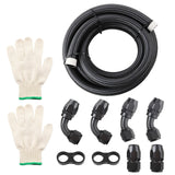 maXpeedingrods 12AN Fuel Line Kit 10FT, AN12 Nylon Braided Fuel Line Hose CPE With 8PCS Fitting Kits