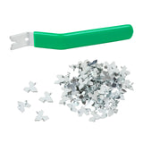 Glazier Point Driver with 100 Push Points for Glass Mounting Tool, Glazier Push Point Driver Tool for Glass Photo Frame Cross St