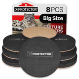 Felt Furniture Sliders Hardwood Floors X-PROTECTOR - 8 PCS 4 3/4 inch Furniture Sliders - Heavy Duty Felt Sliders Hard Surfaces
