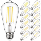MAXvolador Vintage LED Edison Bulb 60W Equivalent 800LM, 6W ST58 Filament Light Bulbs, Neutral White 4000K, E26 Base, Non-Dimmab