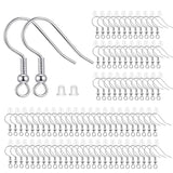 BEADNOVA Fish Hook Earring Hooks 150pcs Earring Findings with Backs for Ear Wire Supplies Ear Post Making DIY (150pcs Silver Ear