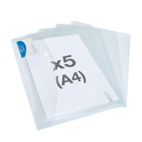 Rapesco 1629 A4+ ID Popper Wallet - Clear - Pack of 5