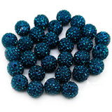 12mm Rhinestone Beads 100pcs 12mm Diameter Charms Mix Colors Randomly for Jewelry Making (Clay Peacock Blue)