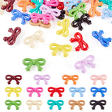 FASHEWELRY 28Pcs Acrylic Bow Beads Bowknot with Star Large Acrylic Bead Cute Bowtie Focal Beads for Pens Bracelet Necklace Keych