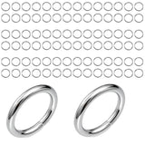 2000 Pieces Stainless Steel Jump Rings for Jewelry Making, 4 Sizes 4-7mm, 18 Gauge Thickness, Silver (8mm)