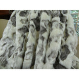Plutus Brands Rabbit Fur Throw Pillow, 102 X 116, Ivory/Gray