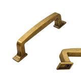 CABDM 10 Pack Antique Brass Cabinet Pulls 3-3/4 Inch(96mm) Hole Center Vintage Brass Cabinet Hardware Kitchen Cabinet Handles fo