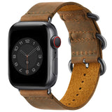 Vintage Leather Bands Compatible with Apple Watch Band 49mm 46mm 45mm 44mm 42mm-Series 3 2 1, Genuine Leather Retro Strap Compat