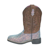 Smoky Mountain Boots Girls' Ariel Western Boot, Big Kid, Pastel Glitter/Crazy Horse, Medium, Size 7 US