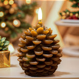 Xin min Battery Operated Candles withTimer, Christmas Decorations Indoor, Giftsand Seasonal Displays -Flickering LEDLight Pine C