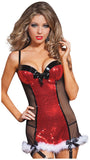 Coquette Womens Sequin Chemise, Red/Black, Small