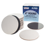 U.S. Art Supply Mini Magnetic Canvas Panels, 24 Pack, 4 Inch Round, Primed 8 Ounce Heavyweight Cotton, Small Canvases for Painti