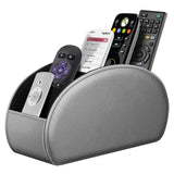 Fintie Remote Control Holder, 5 Compartments Vegan Leather TV Remoter Caddy Desktop Organizer Makeup Brush Holder Storage Fits T