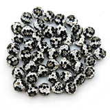 100 Pieces Rhinestone Beads 8mm Round Polymer Clay Crystal Charms Diamond Balls for Jewelry Making DIY Necklace Bracelet (8mm Le