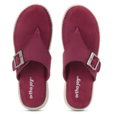 Ortho Joy Doctor Fancy Slipper For Women || Orthopedic Women'S Fancy Sandal/Slipper For Women,Maroon,5,B0CQG31SW8