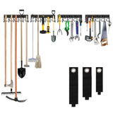 LEYU Metal Garage Tool Organizer Wall Mount, 4 Pack Garden Tool Organizer With Extension Cord Straps, Garage Organization Hooks