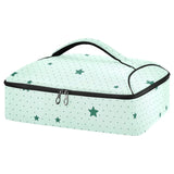 SyXIOP Insulated Casserole Carrier Bag Mint Green Star Pattern