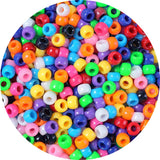 TrynJive 1200pcs Pony Beads Bulk - 11 Colors 6x9mm Plastic Craft Beads for Bracelets, Jewelry, Hair Braiding & DIY Projects
