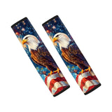 Forchrinse American Flag Patriot Auto Seat Belt Cover for Women Men Eagle 2 Pack Car Seat Belt Shoulder Pad for Independence Day