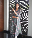 Gosriki Women'S Rayon Blend Straight Printed Kurta (Puzhal Grey-Gs_M_Grey_Medium),Grey,,B0DFY2N2LY