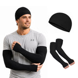 Jimmox Skull Cap Helmet Liner And Thumb Hole Arm Sleeves, Black