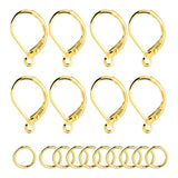 Earrings Hooks,French Hoop With Loop and Jump Rings Set Ear Leverback Replacements 925 Sterling Silver Findings Dangle Hoop Earr