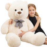 MorisMos Bow Tie Giant Teddy Bear 4 Feet, 47inch Stuffed Animal Big Teddy Bear Plush, Classic Girlfriend Boyfriend Gift, White