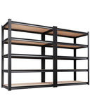 Set of 2 Garage Shelving-2050LBS 5 Tier Storage Shelves,Adjustable Heavy Duty Metal Shelving Unit and Storage Large Rack,Utility