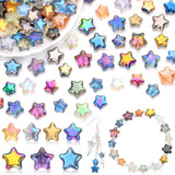 200PCS 8MM & 10MM Glass Star Beads Bedazzling Irisedent Glass Beads,Crystal Star Beads,Eletroplated Mixed Colors Cute Bead for N