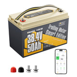 Power Queen 36V50Ah LiFePO4 Battery with Bluetooth 5.0 Remote Control, Low-temperature Protection, 1920Wh Energy, Deep Cycle Lit