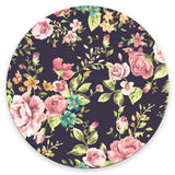 Mouse Pad, Pink Roses Flowers Customized Premium-Textured Round Mouse Pad, Washable Mousepads with Non-Slip Rubber Base Computer