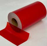 Transparent Vinyl Tape with Self-Adhesive. (4 inch x 25 ft, Red)