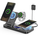 YiJYi Magnetic Wireless Charger for Samsung, 6 in 1 for Samsung Charging Station,30W Dual Phone with Auto-Switch 7-Color Light &