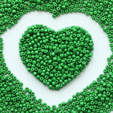 4mm Green Seed Beads About 1600pcs/110Grams in Bag,6/0 Glass Craft for Making Earrings, Waist Jewelry, DIY Handmade Seed Beads (