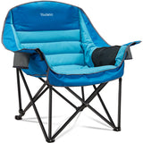 Youtanic Oversized Camping Chair, Portable Folding Camping Chairs with Side Pocket, Cup Holder and Carry Bag, Heavy Duty Outdoor