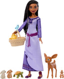 Mattel Disney Wish Toys & Accessories, Woodland Animals of Rosas Set with Asha Fashion Doll & 6 Surprises Including Animal Figur
