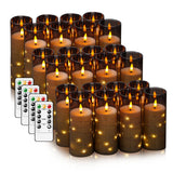 Flameless LED Candles with Timer 24 Pc Flickering Flameless Candles for Romantic Ambiance and Home Decoration Stable Acrylic She