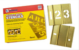 Stencil4 Brass Number Set(1) 19, Blanks, (1) Dash, (1) Period, (2) Zeros 4