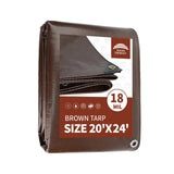 RAINDEWAY 20x24 Feet Super Heavy Duty Tarp 18 Mil,Large Tarps,UV Resistant, Weatherproof, Multipurpose Waterproof Poly Tarp Cove